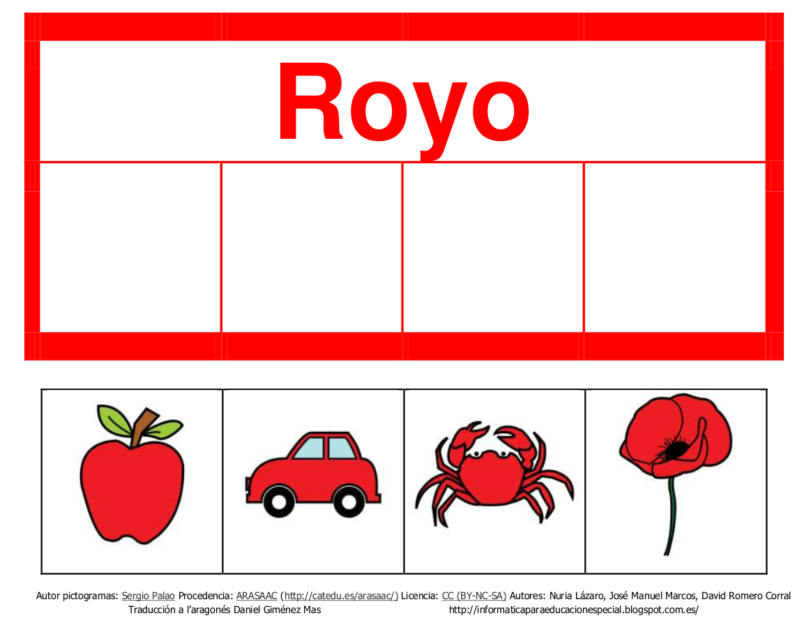 Materials TEACCH: Los colors